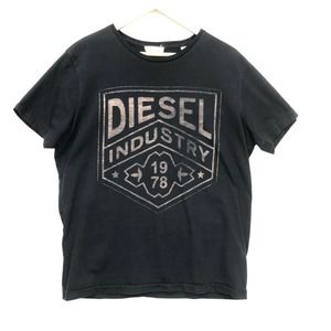Diesel Logo Short Sleeve Mens Sz M Black T-shirt Cotton Crew Neck Spellout 1978